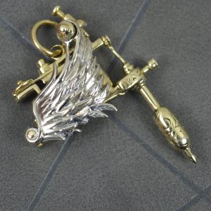 Unique Heavy 9ct Gold Tattoo Drill Needle Pendant
