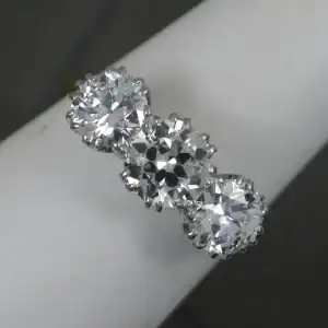 Reserved...Antique 2.75ct Diamond 18ct Gold and Platinum Trilogy Engagement Ring