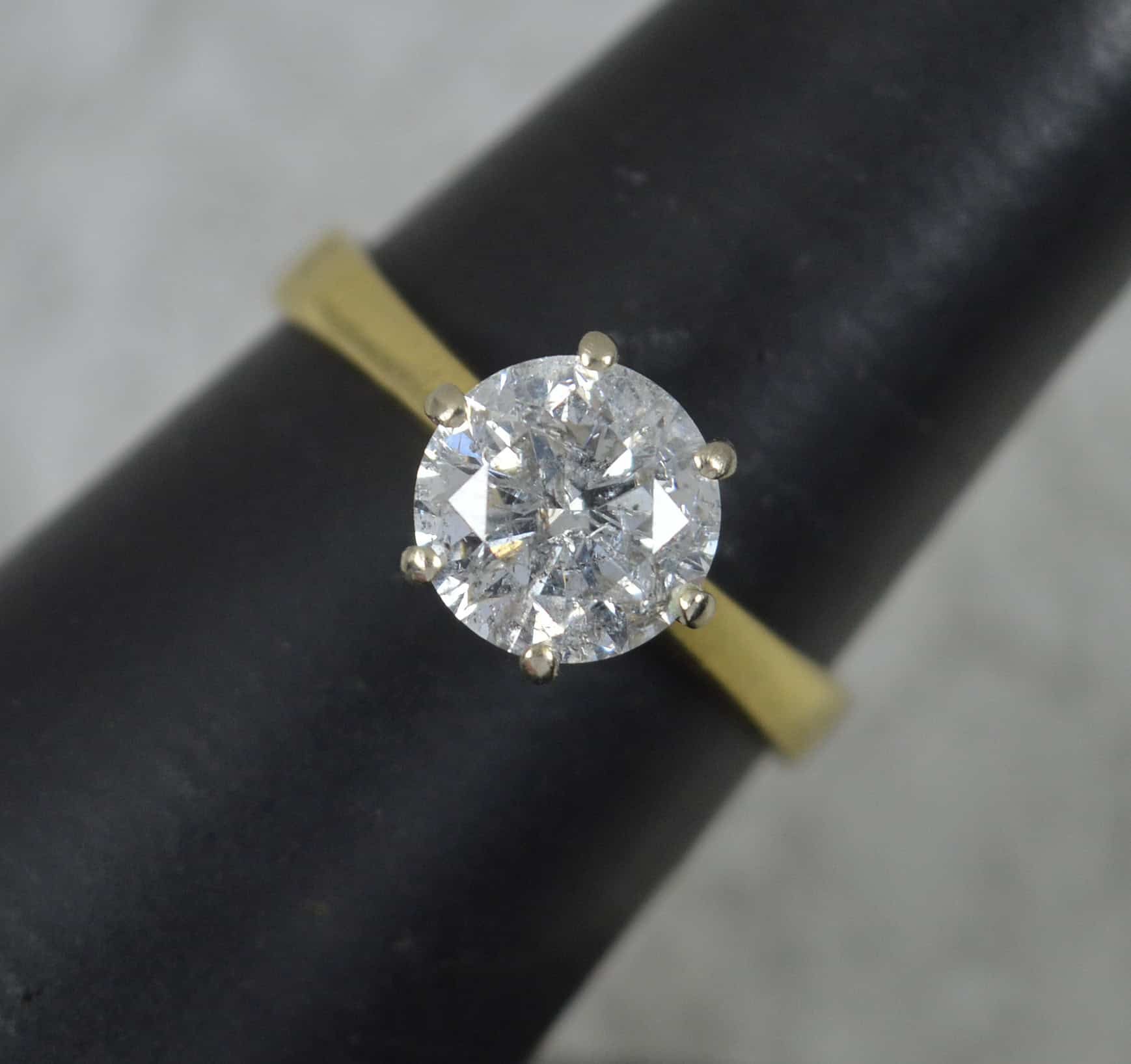 Natural 1.66ct Diamond and 18ct Gold Solitaire Engagement Ring