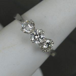 Platinum and 0.90ct Diamond Trilogy Ring